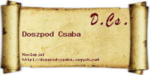 Doszpod Csaba névjegykártya