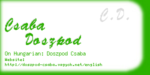 csaba doszpod business card